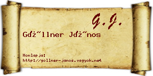 Göllner János névjegykártya